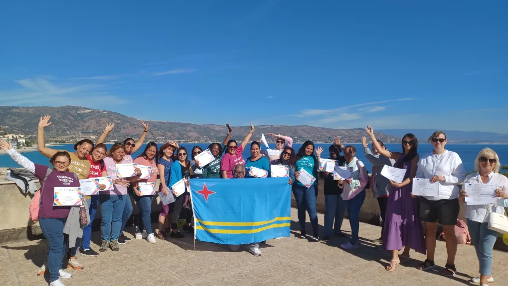 groepsfoto van leerkrachten Pius School Aruba