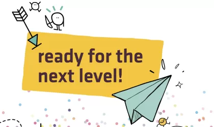 Banner accreditatie met "ready for the next level?"